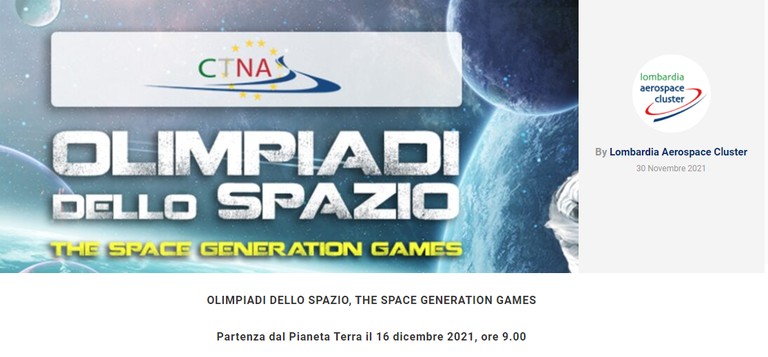 1a edizione delle Olimpiadi dello Spazio - The Space Generation Games
