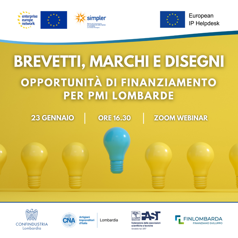 Brevetti, marchi e disegni: opportunità di finanziamento per PMI lombarde