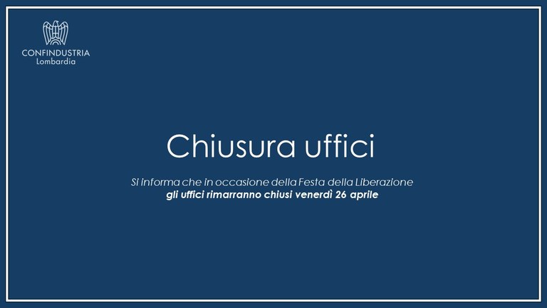 Chiusura uffici - Festa della Liberazione