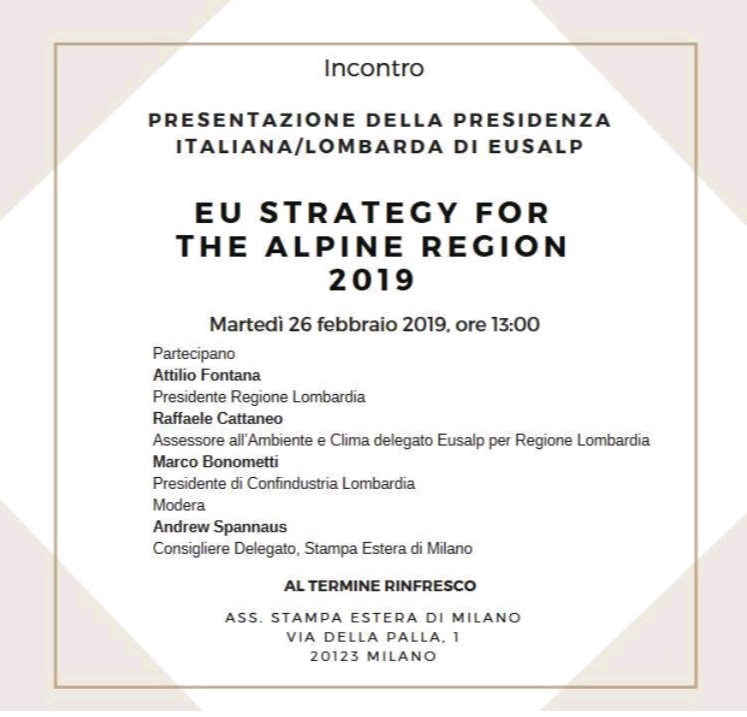 Conferenza Stampa - EU Strategy for the Alpin Region 2019