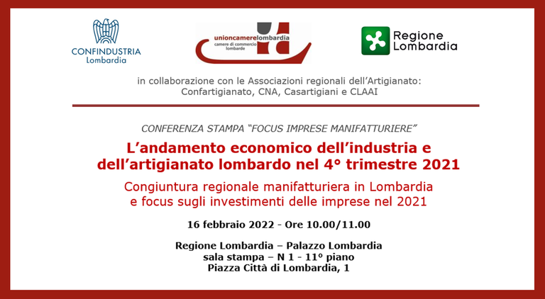 ANNULLATO: Conferenza Stampa - Focus congiunturale: Gli investimenti 2021 