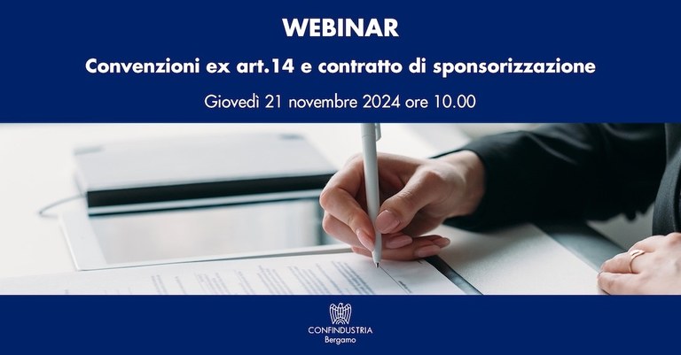 Convenzioni ex art. 14 e contratto di sponsorizzazione