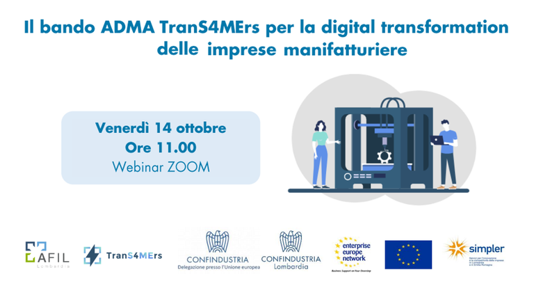 Il bando ADMA TranS4MErs per la digital transformation delle  imprese manifatturiere