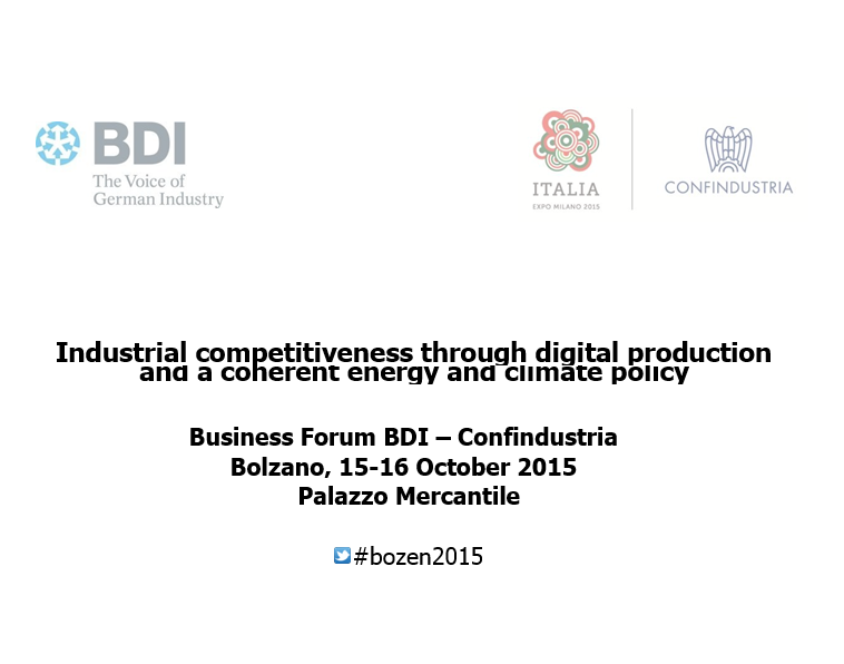 Industrial competitiveness through digital production and a coherent energy and climate policy