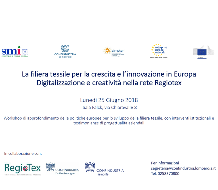 La filiera tessile per la crescita e l’innovazione in Europa. Digitalizzazione e creatività nella rete Regiotex