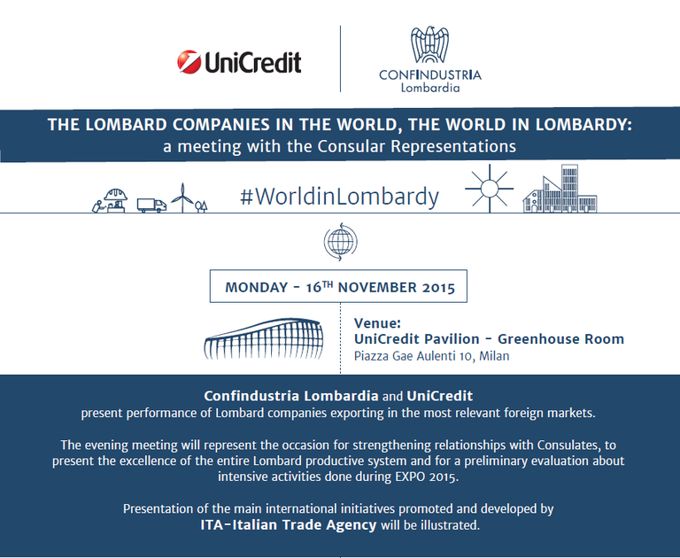 Le imprese lombarde nel mondo, il mondo in Lombardia: incontro con le Rappresentanze Consolari