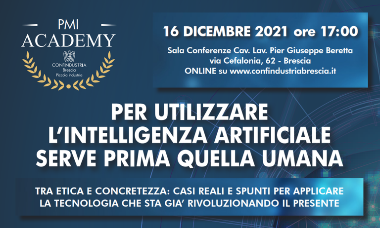  PMI ACADEMY: "Per Utilizzare l'Intelligenza Artificiale serve prima quella Umana!”