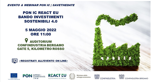 "PON IC React EU": bando investimenti sostenibili 4.0