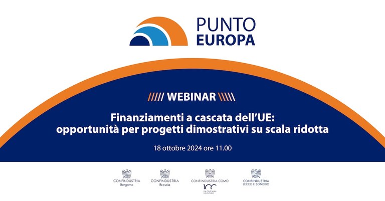 Punto Europa - finanziamenti a cascata dell'UE: opportunità per progetti dimostrativi su scala ridotta