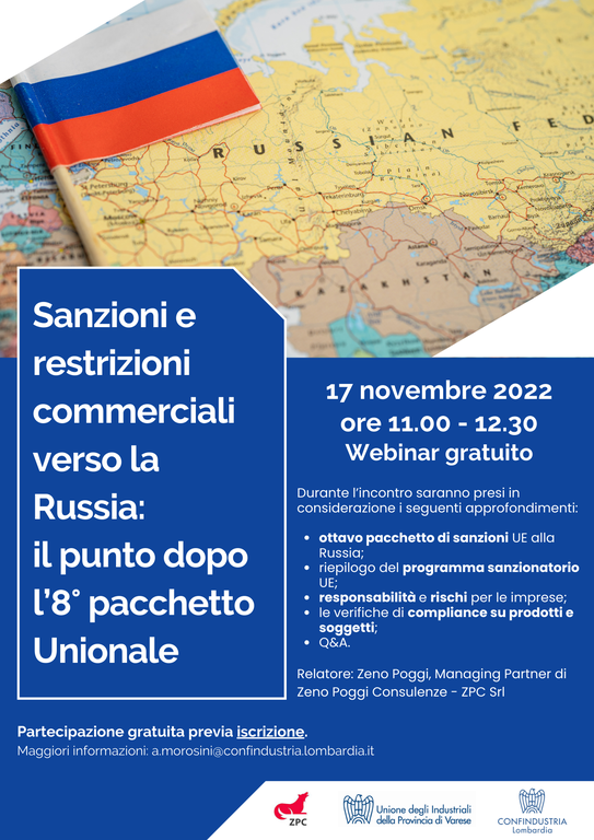 Sanzioni e restrizioni commerciali verso la Russia: il punto dopo l’8° pacchetto Unionale