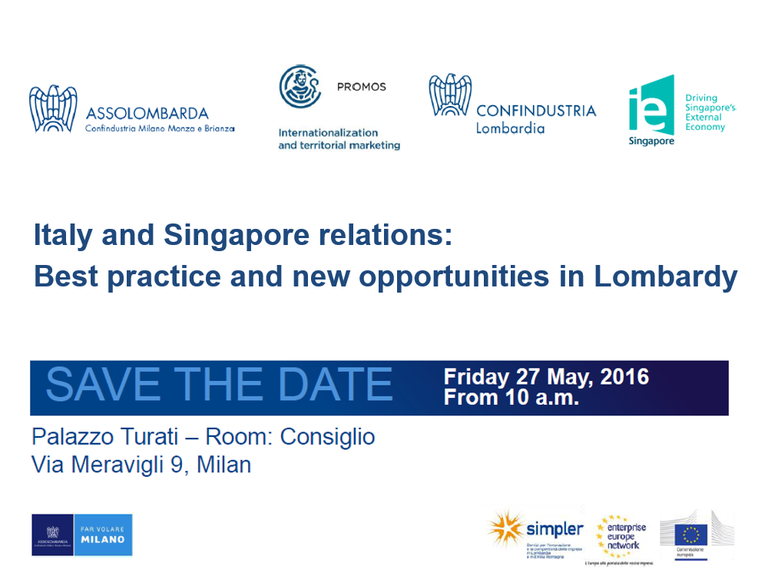 Italy and Singapore relations: Best practice and new opportunities in Lombardy