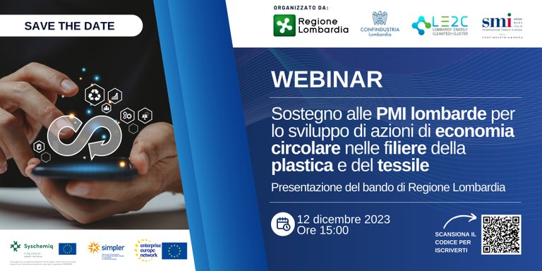 Sostegno alle PMI lombarde per lo sviluppo di azioni di economia circolare nelle filiere della plastica e del tessile