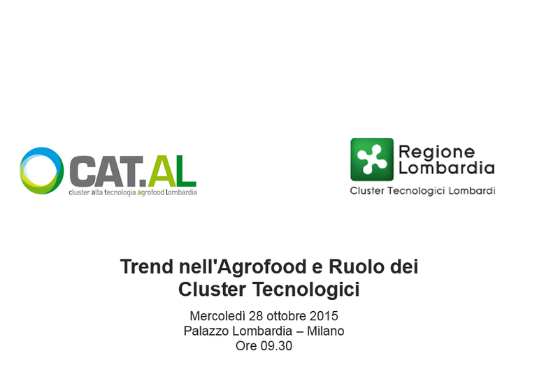 Trend nell'Agrofood e ruolo dei Cluster tecnologici