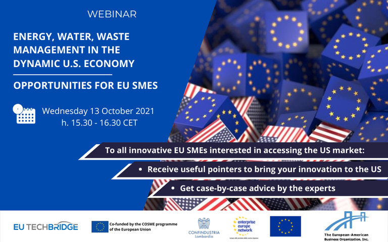 Webinar “Energy, Water, Waste Management in the Dynamic U.S. Economy – Opportunities for EU SMEs”