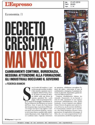 Decreto crescita? Mai visto