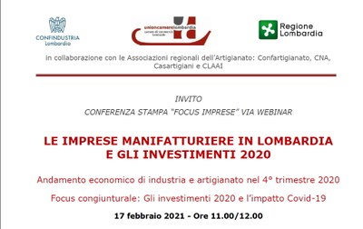 Nel 2020 produzione manifatturiera in Lombardia a -9,8%